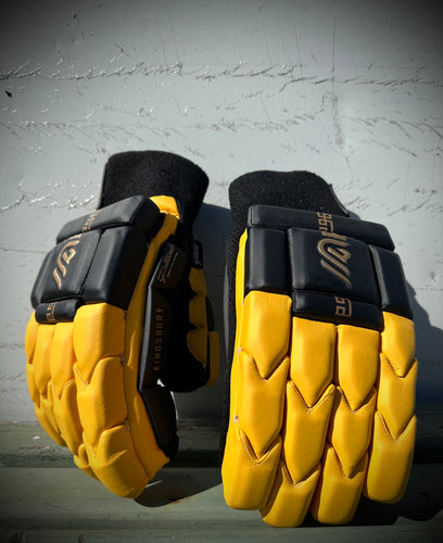 Yellow batting gloves